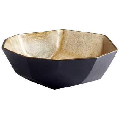 Cyan Design Radia Stainless Steel Glam Decorative Bowl In Matte Black/gold In Matte Black,gold