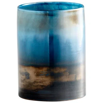 Cyan Design Reina Decorative Table Vase In Blue;gold;pyrite
