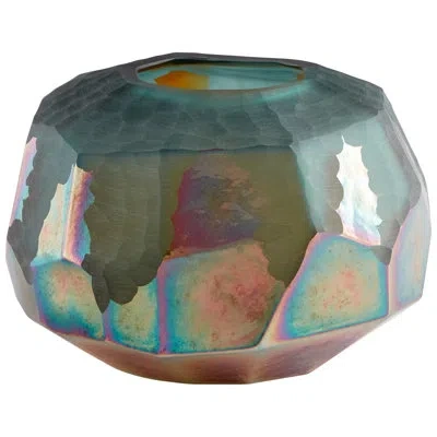 Cyan Design Roca Verde Green/gold 6" Glass Table Vase In Green;gold;multi Colored