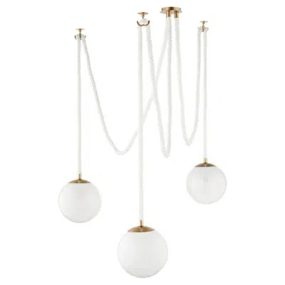 Cyan Design Rockport 3 - Light Cluster Globe Pendant In Aged Brass