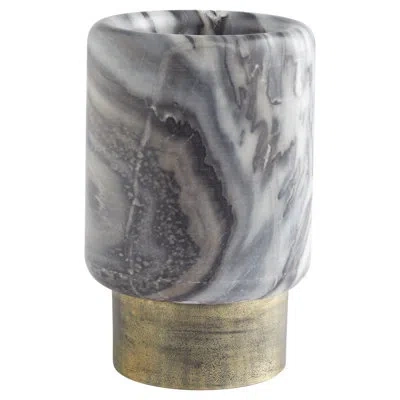 Cyan Design Roma Handmade Marble Table Vase By J. Kent Martin In Antique Nickel,gray Marble