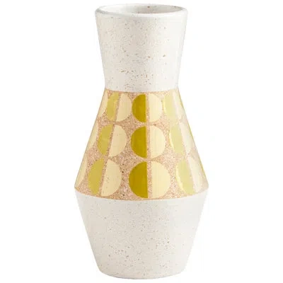 Cyan Design Ruins Gold/beige/white 14'' Ceramic Table Vase In White;beige;gold