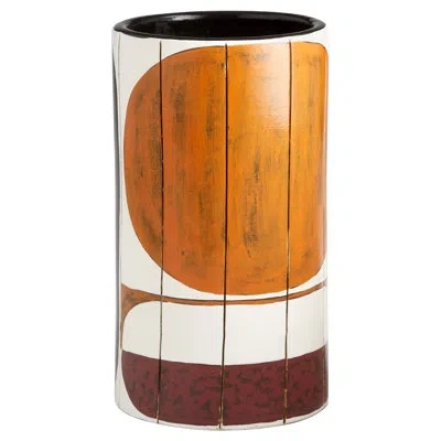 Cyan Design Sakura Handmade Ceramic Table Vase In Brown;white;rust;bronze