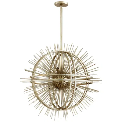 Cyan Design Saturn Burst 35" Wide Silver Leaf Iron Pendant Light In Green