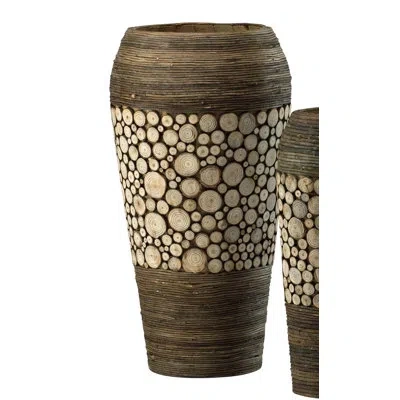 Cyan Design Slice Brown/beige 20.25" Wood Table Vase In Brown;beige