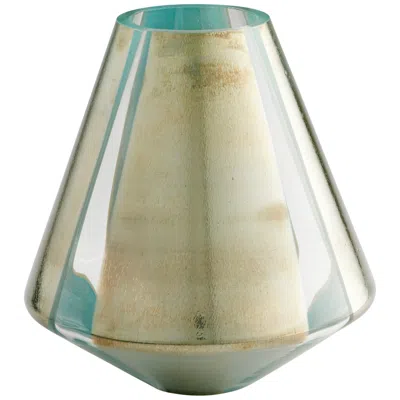 Cyan Design Star Gate Medium 11" High Green And Golden Glass Vase In Multi