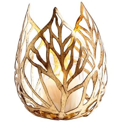 Cyan Design Sunrise Flame Small Metal Votive Holder In Gold