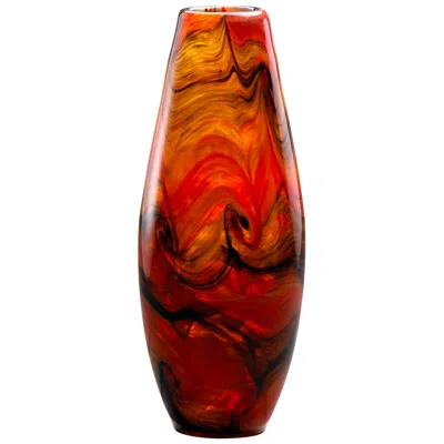 Cyan Design Swirl Large Italian 13" High Glass Vase In Multi