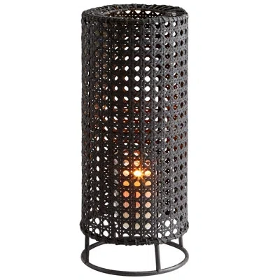 Cyan Design Tennyson Decorative Rattan Lantern In Matte Black