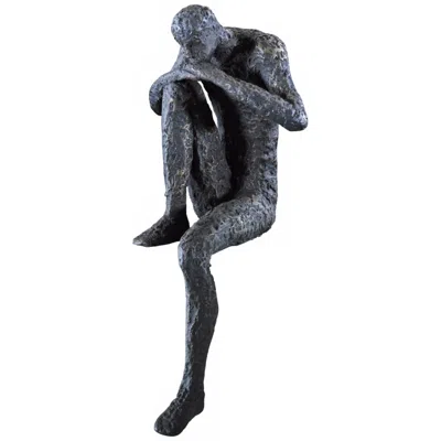 Cyan Design Thinking Man 9" High Black Finish Shelf Decor Sculpture In Gray