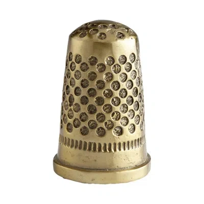Cyan Design Token Sewing Thimble Decorative Sculpture In Gold