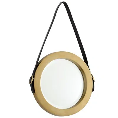 Cyan Design Venster Round Accent Mirror In Antique Brass