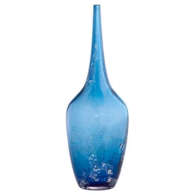 Cyan Design Vero Handmade Glass Table Vase In Blue,gold,clear