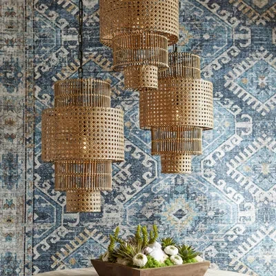 Cyan Design Wickham 1-light Single Drum Pendant In Rattan