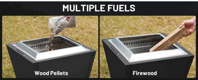 Cyberpit One Pro 25 Inch Smokeless Fire Pit, Wood Burning Fireplaces W/pull-out Ash Pan, Portable Outdoor Fir In Black