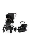 Cybex Balios S Lux Travel System Stroller + Lightweight Aton G Infant Car Seat In Moon Black