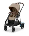 Cybex E Gazelle S Electronic Assist Stroller In Black Frame With Almond Beige Seat