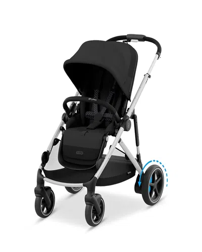 Cybex E Gazelle S Electronic Assist Stroller In Silver Frame With Moon Black Seat