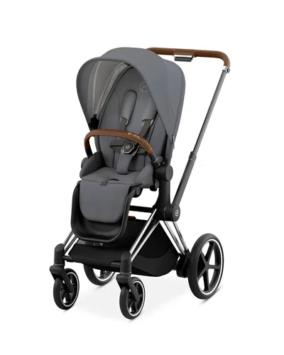 Cybex E-priam 2 Smart Stroller In Chrome/brown In Gray