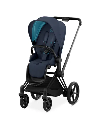 Cybex E-priam 2 Smart Stroller In Matte Black In Blue
