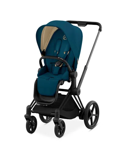 Cybex E-priam 2 Smart Stroller In Matte Black In Blue