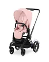 Cybex E-priam 2 Smart Stroller In Matte Black In Matte Black/peach Pink