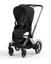 Cybex E-priam 2 Stroller In Chrome With Black Handles In Black Handle/sepia Black