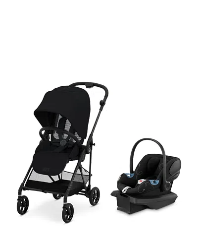 Cybex Melio Carbon 3 Ultra Lightweight Travel System Stroller + Lightweight Aton G Infant Car Seat In Moon Black