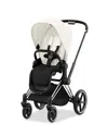Cybex Priam 4 Stroller Chrome Frame And Black Handle In Chrome/black/off White