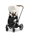 Cybex Priam 4 Stroller Chrome Frame With Brown Handle In Chrome/brown/off White