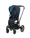 Cybex Priam 4 Stroller Matte Black Frame In Matte Black/nautical Blue