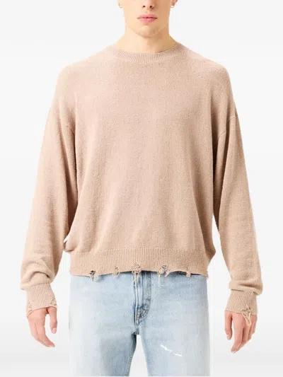Cycle Arty Distressed-effect Sweater In Brown