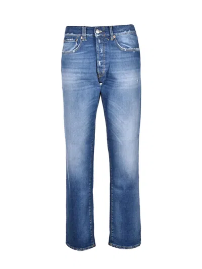Cycle Brown White Standard Regular Straight Cotton Elastane Jeans In Blue