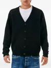 Cycle Button V-neck Cardigan In Black