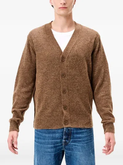 Cycle Button-up V-neck Cardigan In Brown