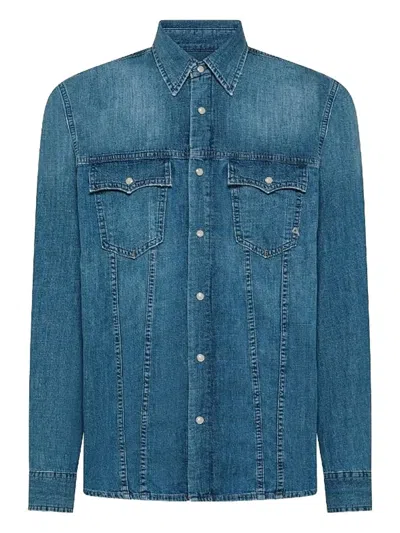Cycle Chest-pocket Button-fastening Shirt In Blue