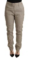 Cycle Beige Mid Waist Casual Baggy Stretch Trouser In Beige