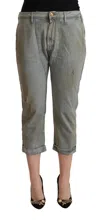 Cycle 100% Cotton Mid Waist Skinny Cropped Women's Pants
