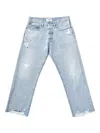 Cycle Distressed Straight-leg Jeans In Blue