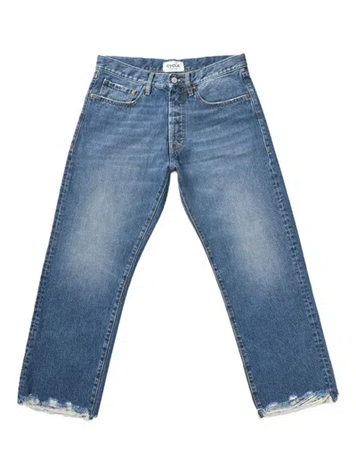 Cycle Distressed Straight-leg Jeans