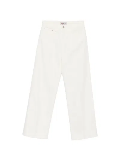Cycle Five-pocket Wide-leg Trousers In White