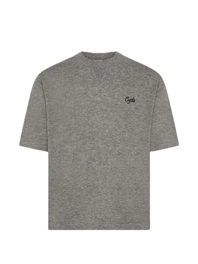 Cycle Gino Logo-embroidered T-shirt In Gray