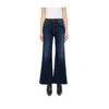 Cycle Luna Mid Rise Flared Dark Vintage Jeans In White