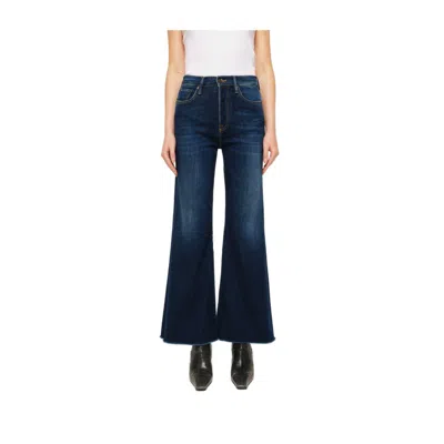 Cycle Luna Mid Rise Flared Dark Vintage Jeans In White
