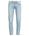 Cycle Man Jeans Blue Size 35 Cotton, Red Cotton, Elastane In Blue