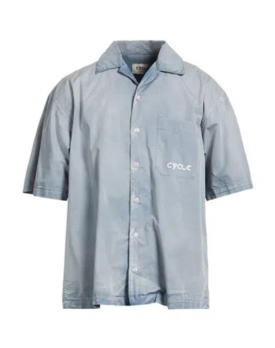 Cycle Man Shirt Slate Blue Size M Cotton In Gray