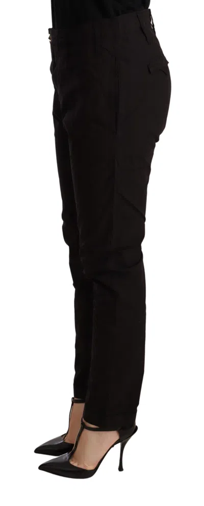 Cycle Mid Waist Baggy Fit Skinny Women's Trouser In Brown