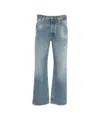 Cycle Straight Leg Denim Jeans With Distressed Details In Blue