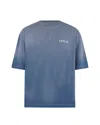 Cycle T Shirt Over Con Lettering Sul Petto Blu