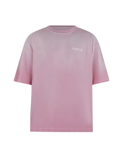 Cycle T-shirt Over Con Lettering Sul Petto Rosa